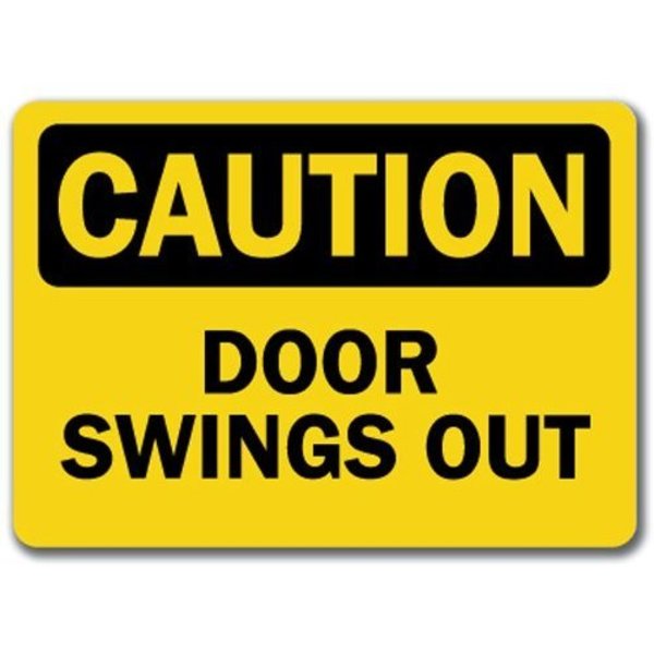 Signmission Safety Sign, 14 in Height, Plastic, 10 in Length, Door Swings Out CS-Door Swings Out